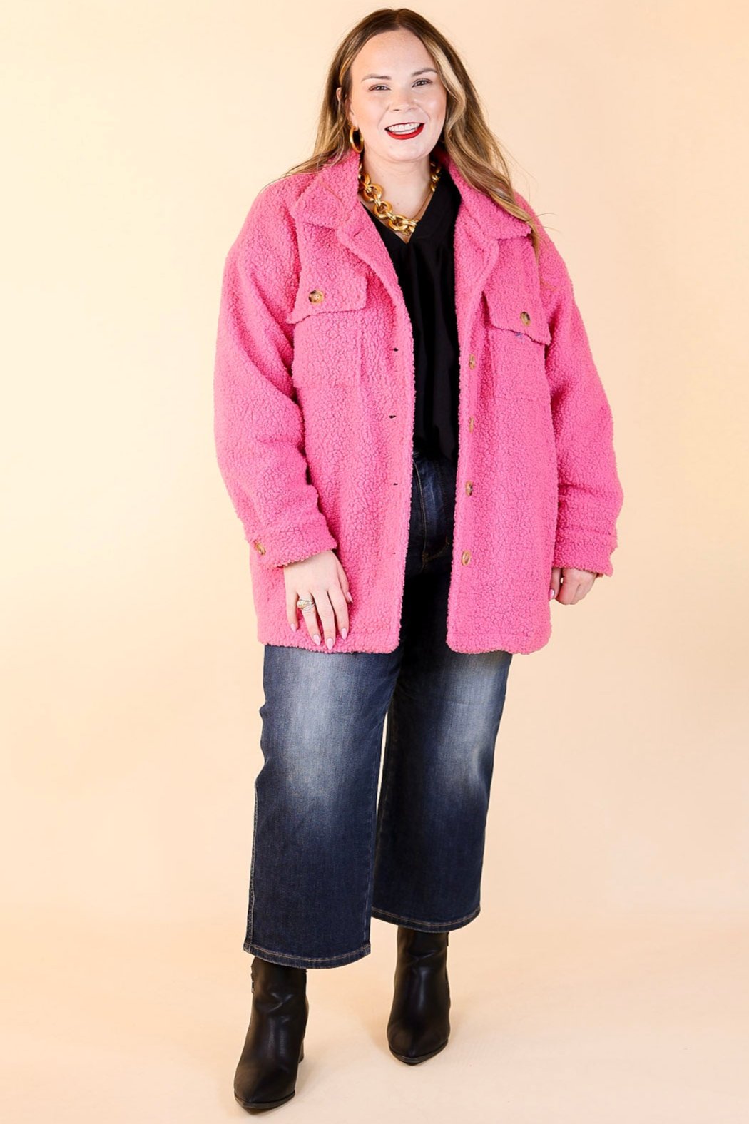 Hot pink sherpa jacket hotsell