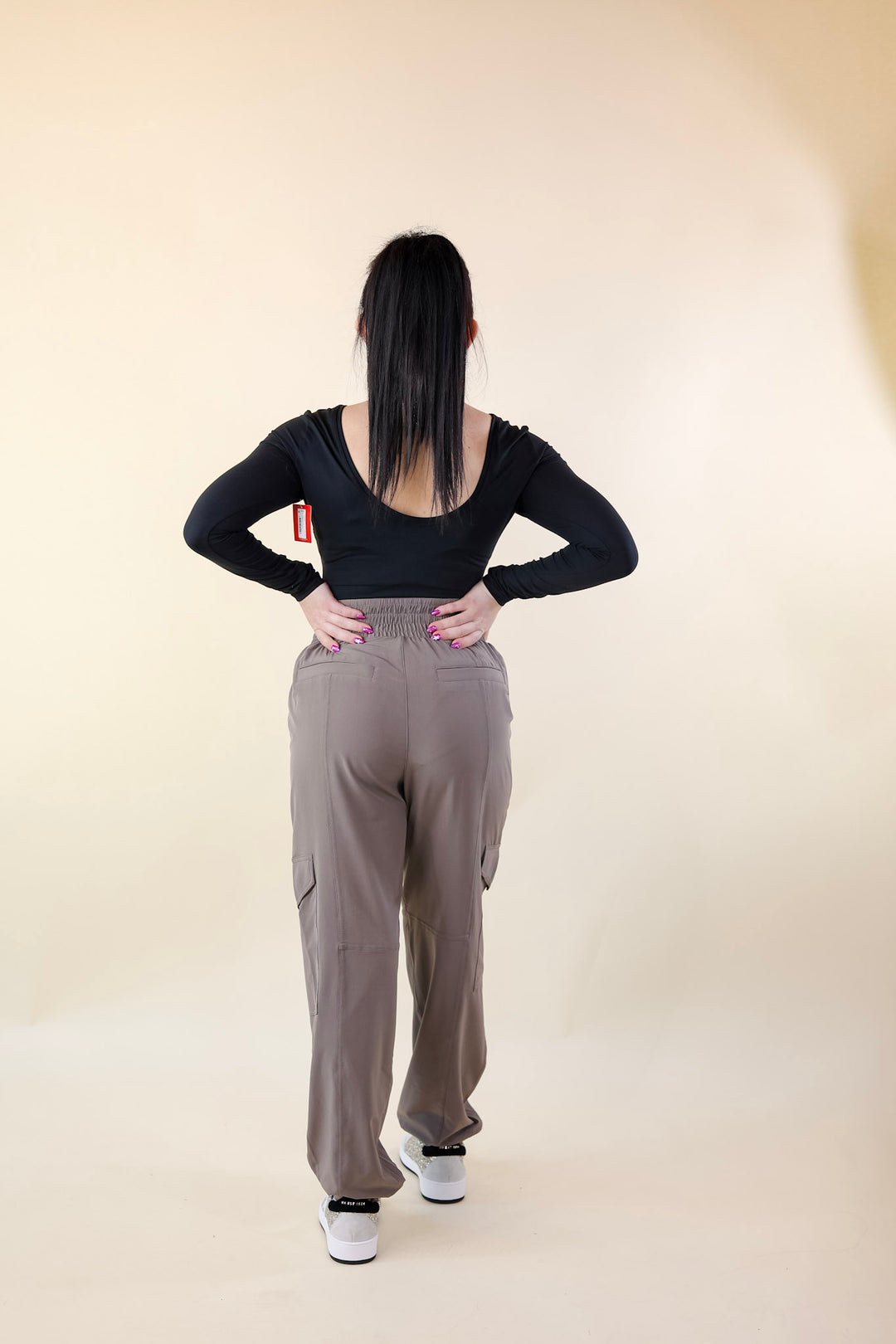 SPANX | Casual Fridays Cargo Jogger in Smoke (Brown) - Giddy Up Glamour Boutique