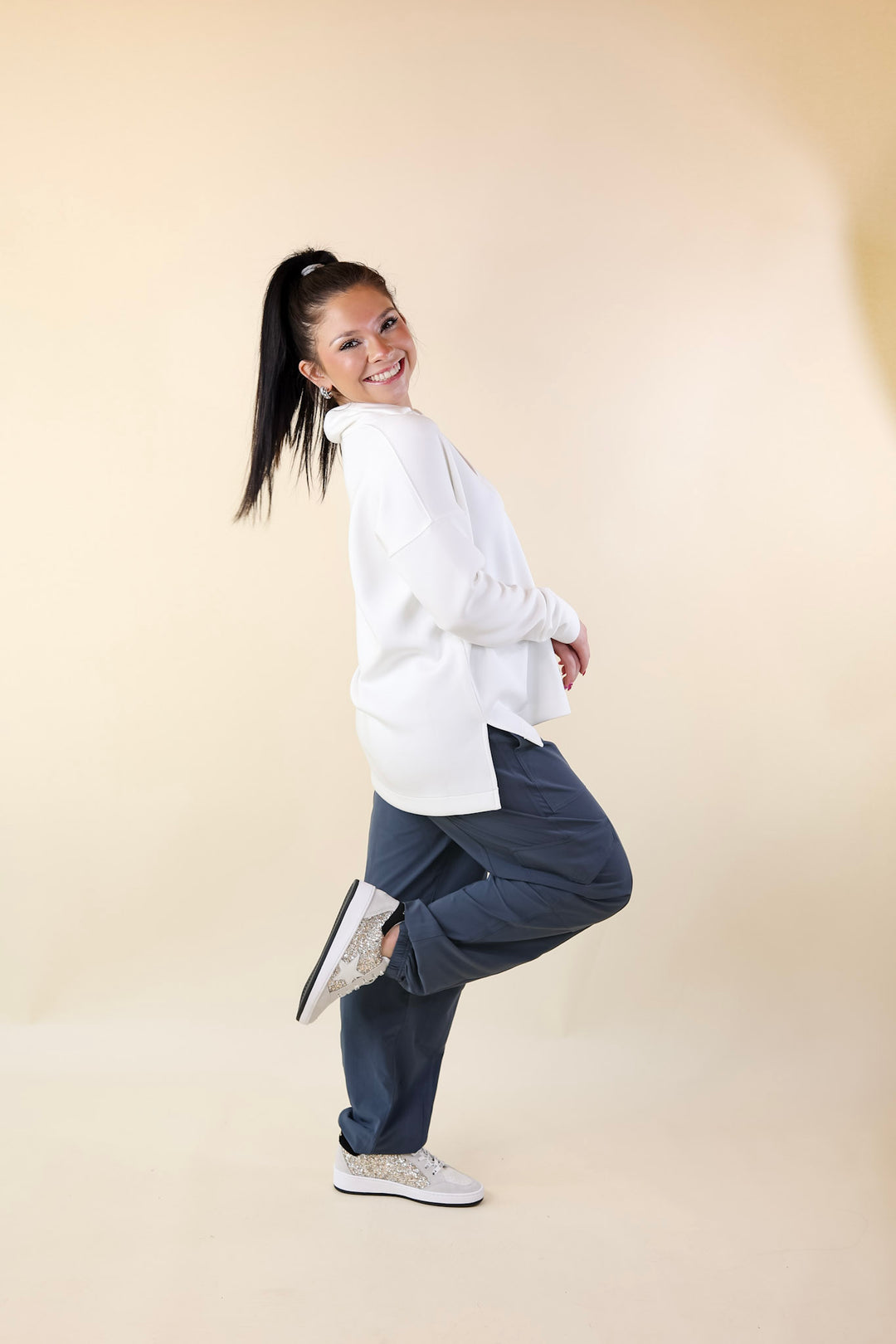 SPANX | AirEssentials Collared Polo Top in Powder White - Giddy Up Glamour Boutique