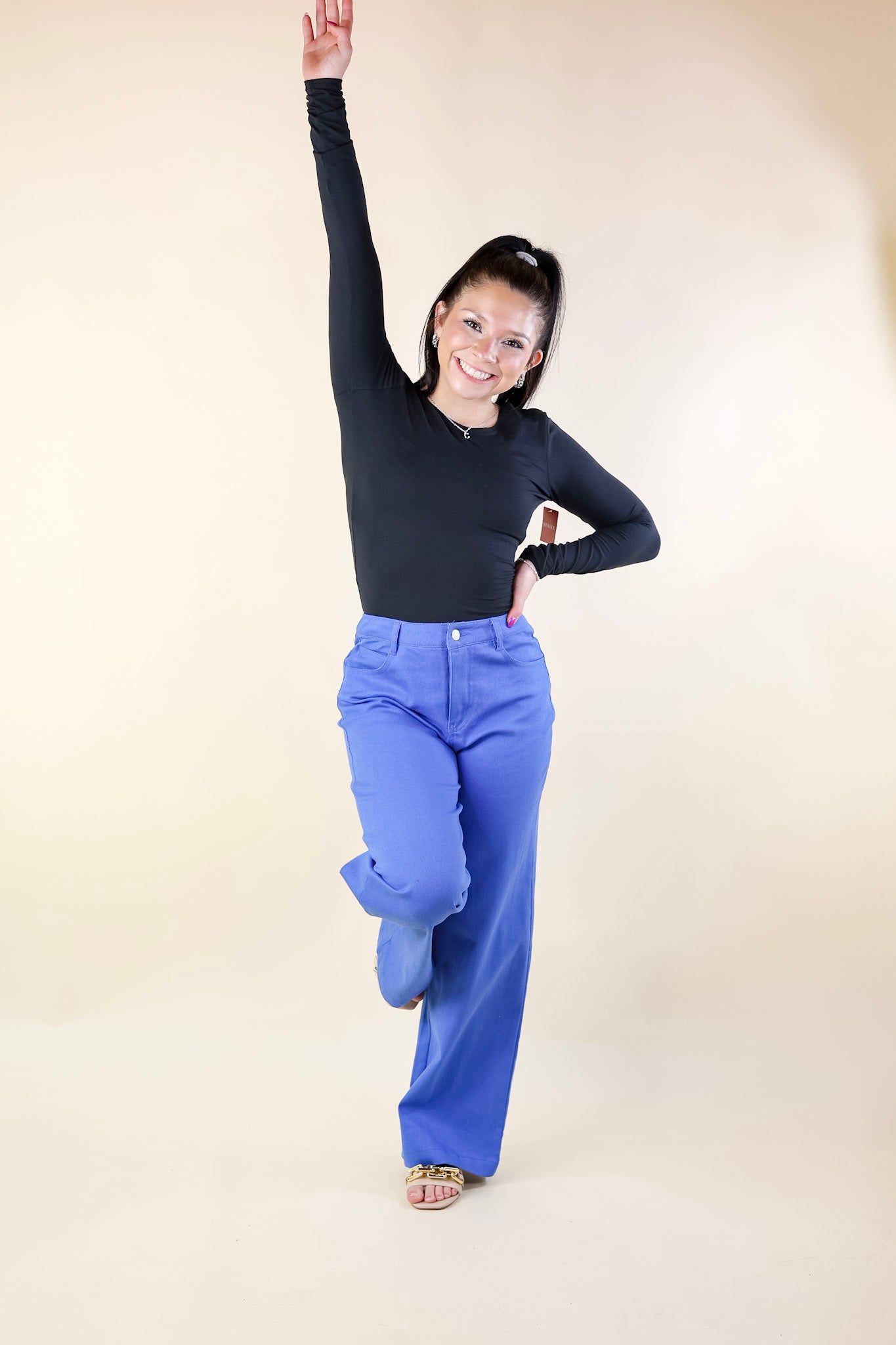 The Best Cropped Wide Leg Jeans In Royal Blue - Giddy Up Glamour Boutique