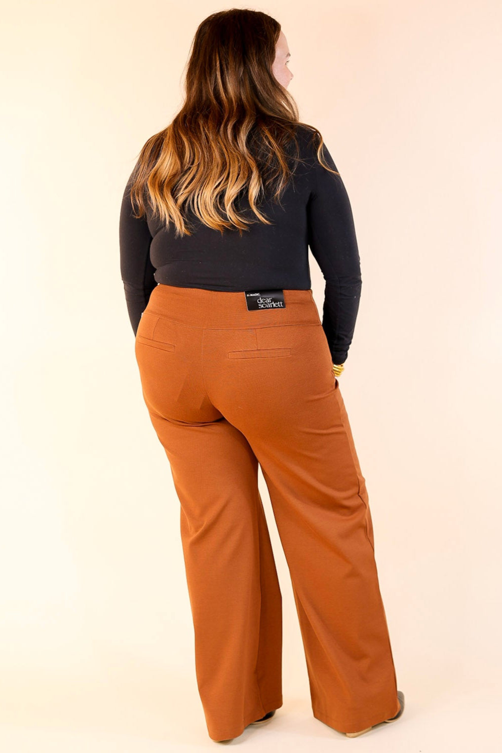 Confident Stride Wide Leg Full Length Pant in Rust Orange