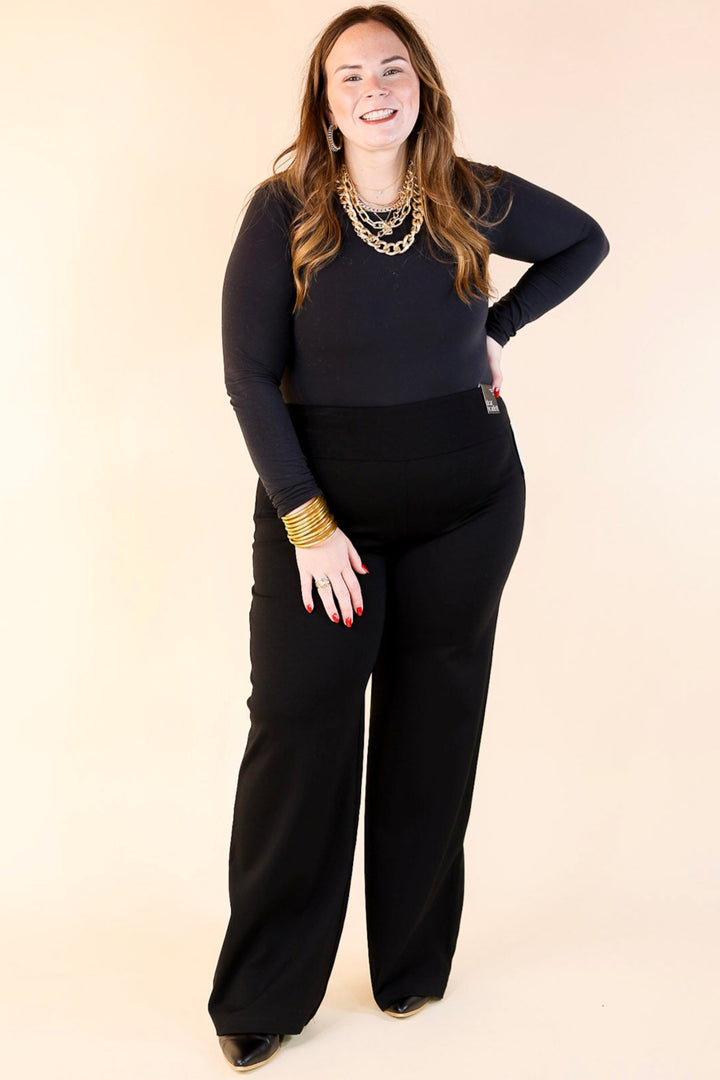 Confident Stride Wide Leg Full Length Pant in Black