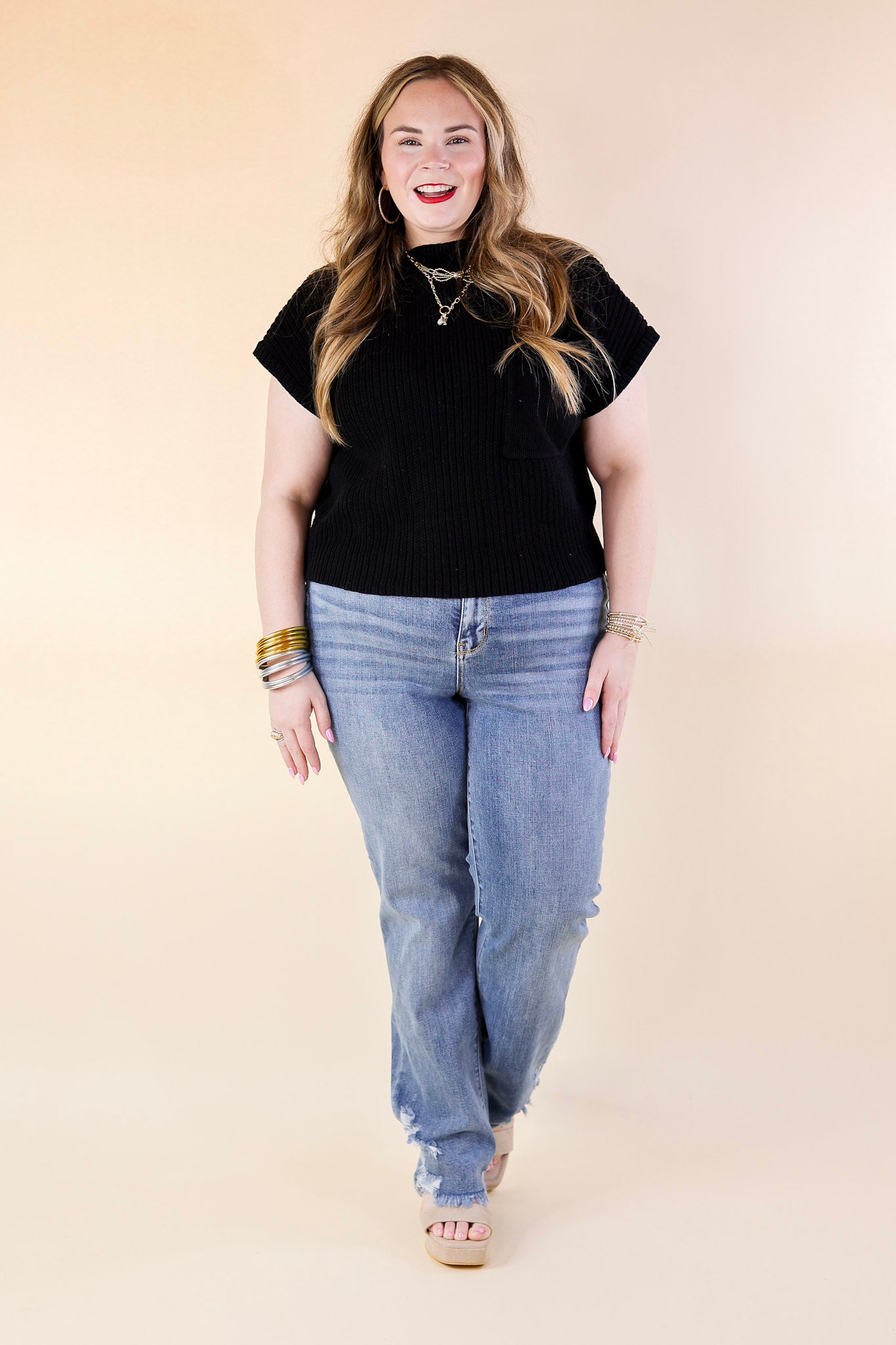 Judy Blue | Weekend Wanderer High Waisted Straight Leg Jean with Destroyed Hem in Medium Wash - Giddy Up Glamour Boutique