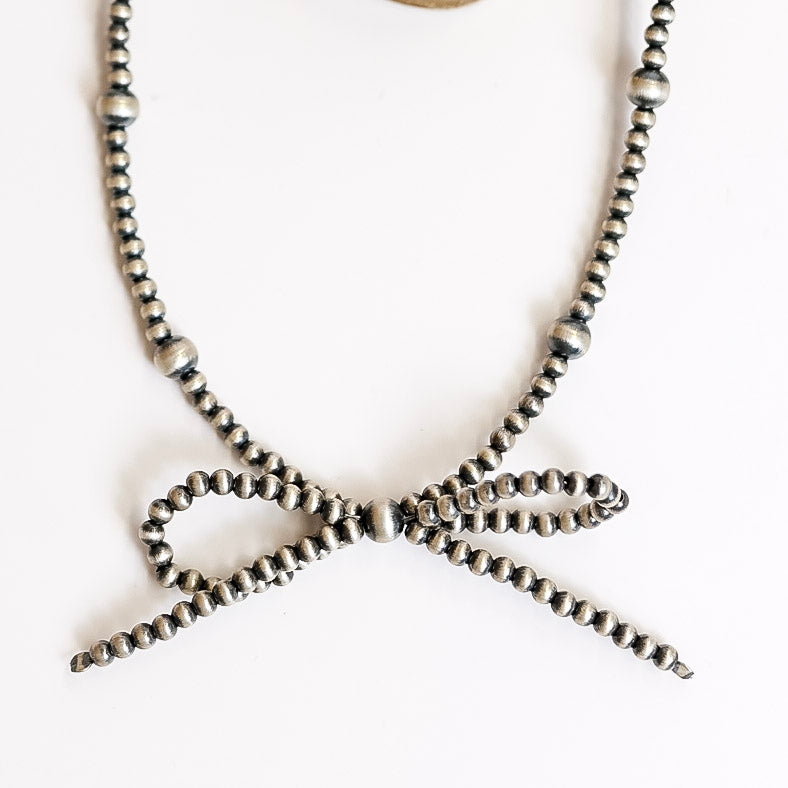 Hada Collection | Sterling Silver Bow Tie Necklace