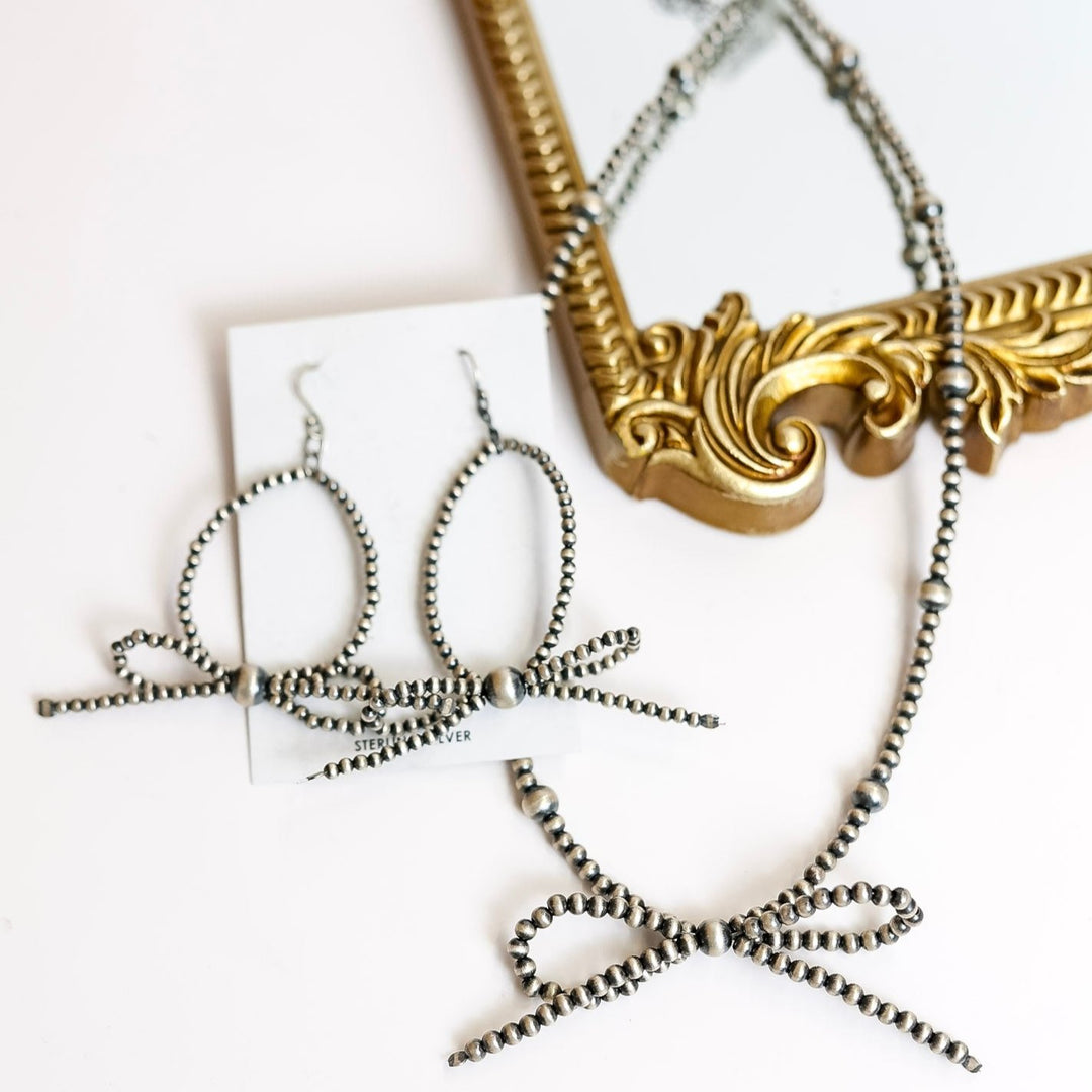 Hada Collection | Sterling Silver Bow Tie Earrings