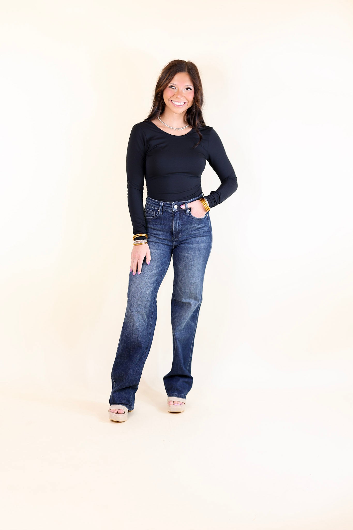 Judy Blue | Flawless Fit Tummy Control Classic Straight Leg Jean in Dark Wash