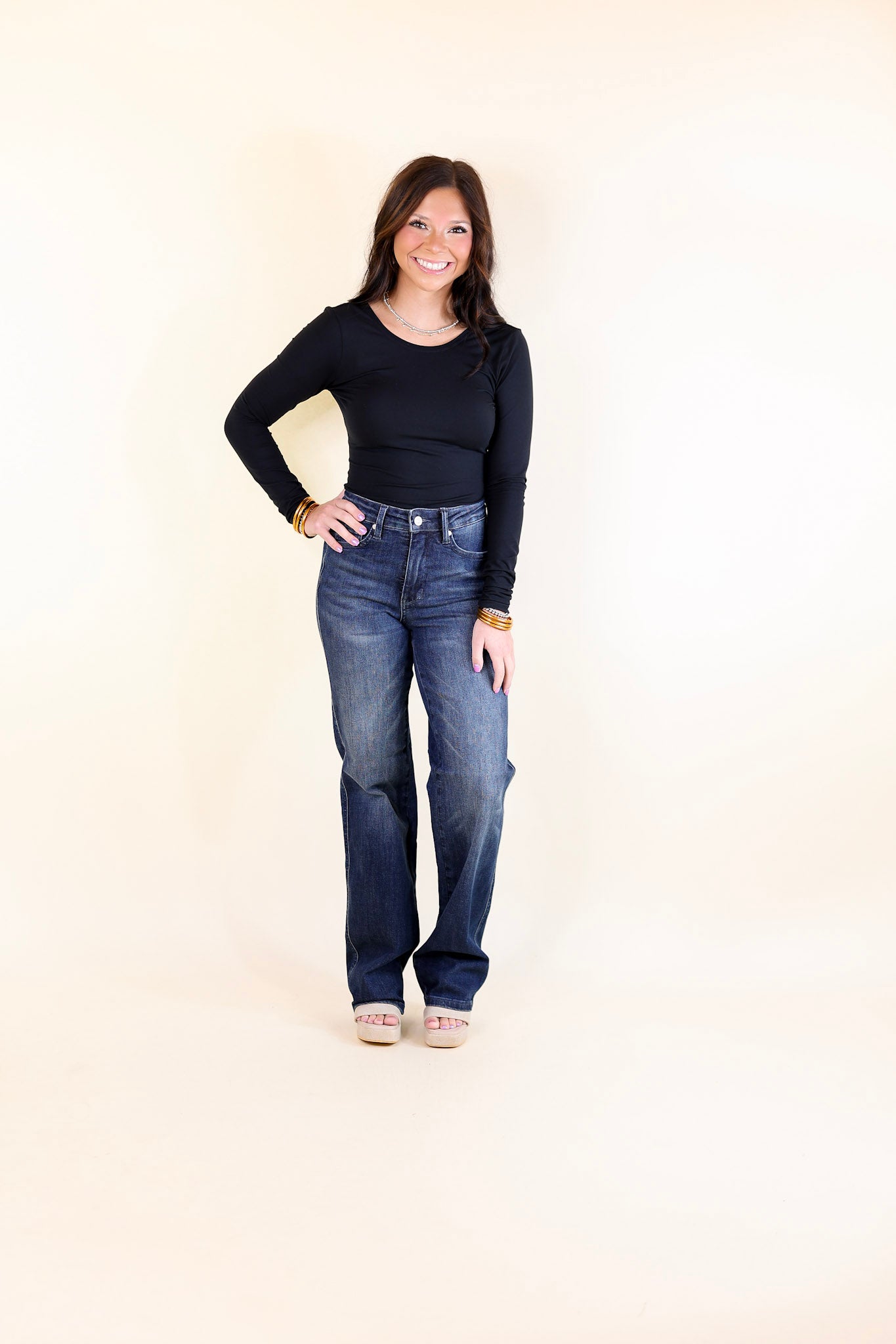 Judy Blue | Flawless Fit Tummy Control Classic Straight Leg Jean in Dark Wash