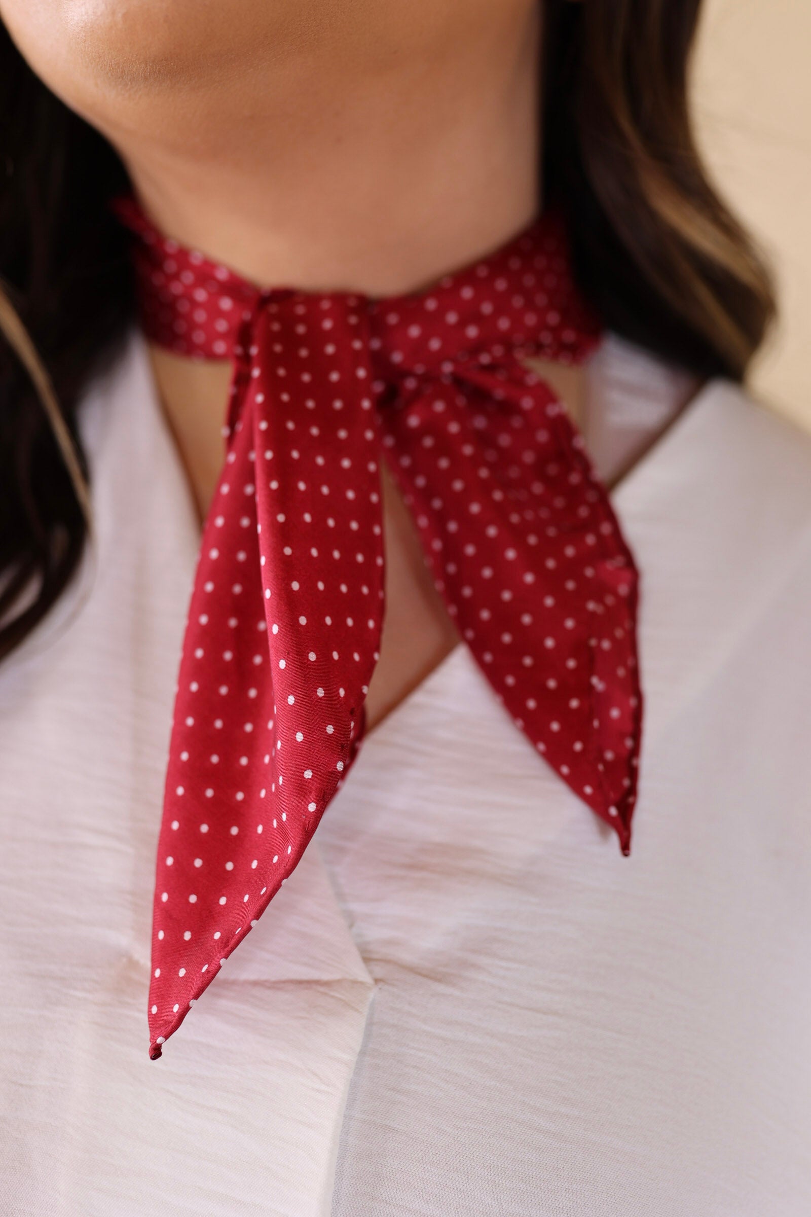 Mini Cowboy Polka Dot Wild Rag in Red - Giddy Up Glamour Boutique