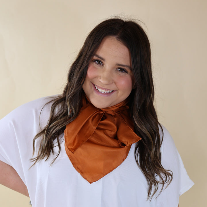 Solid Wild Rag in Copper - Giddy Up Glamour Boutique