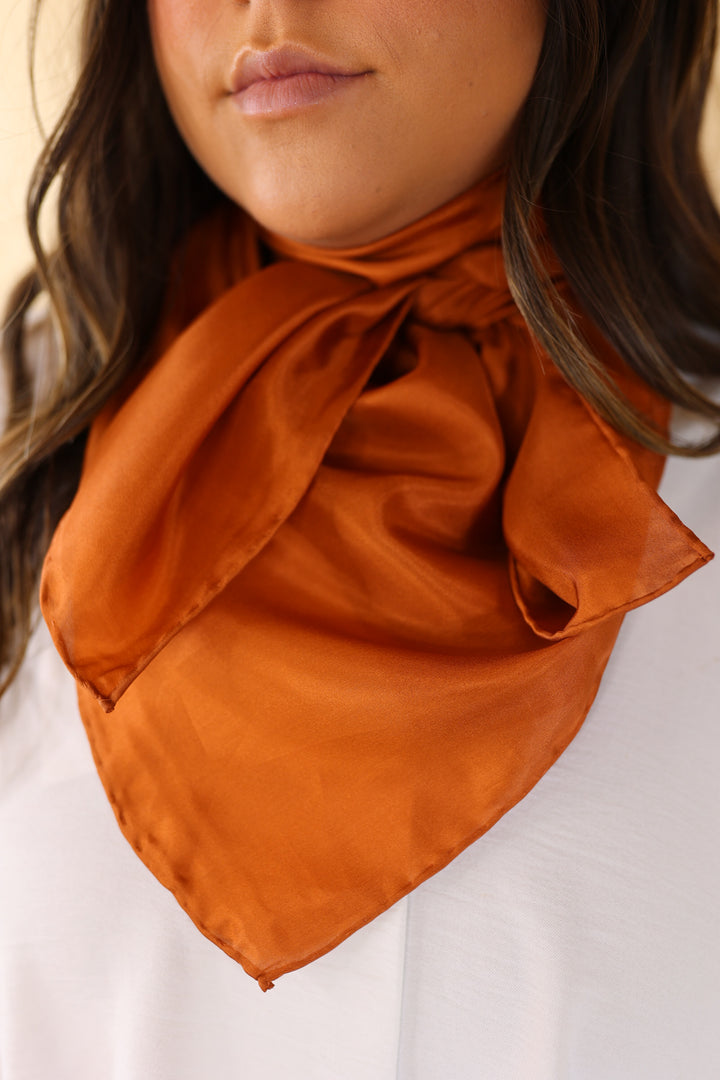 Solid Wild Rag in Copper - Giddy Up Glamour Boutique