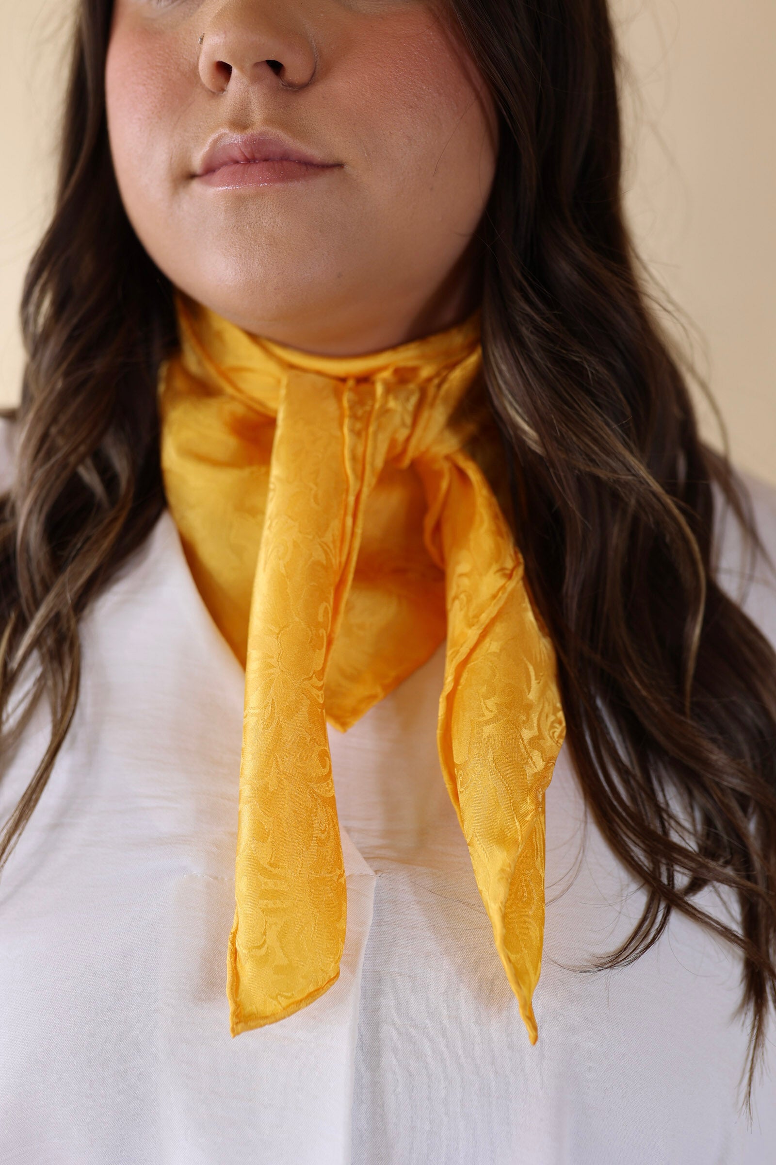 Jacquard Wild Rag in Yellow - Giddy Up Glamour Boutique