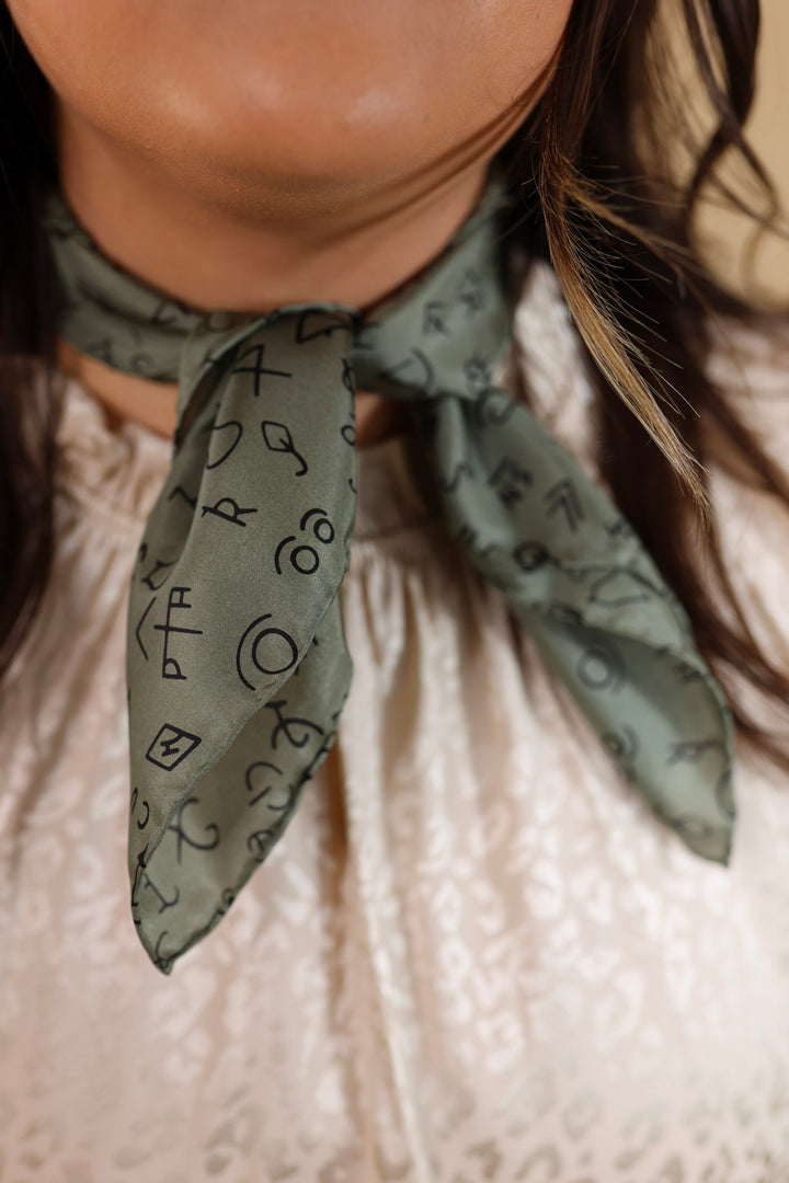 Mini Branded Wild Rag in Sage Green - Giddy Up Glamour Boutique