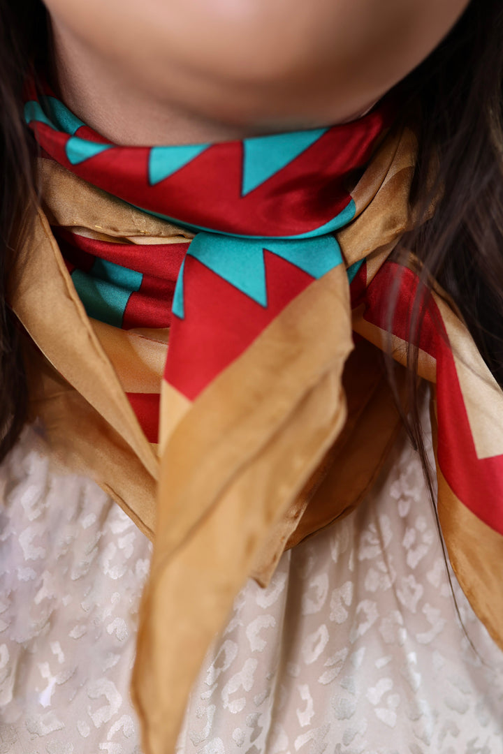 Southwest Wild Rag in Gold and Red - Giddy Up Glamour Boutique