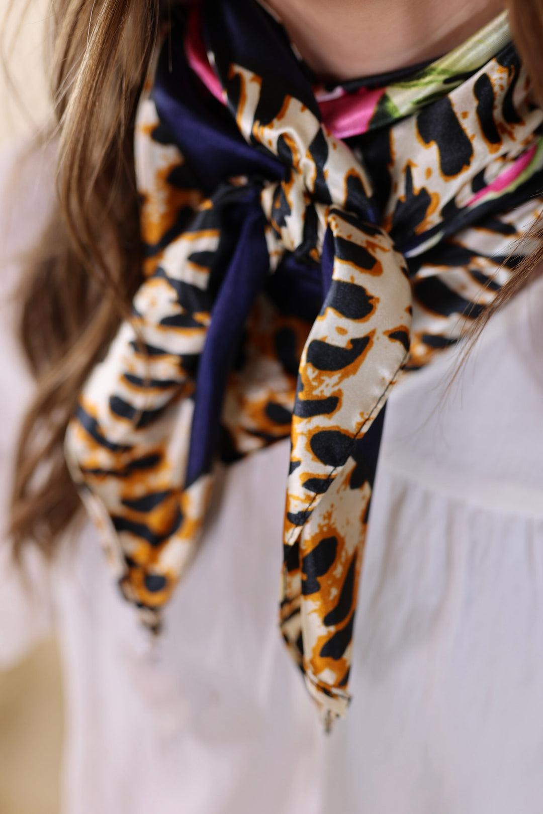 Fiesty Floral Wild Rag in Navy - Giddy Up Glamour Boutique