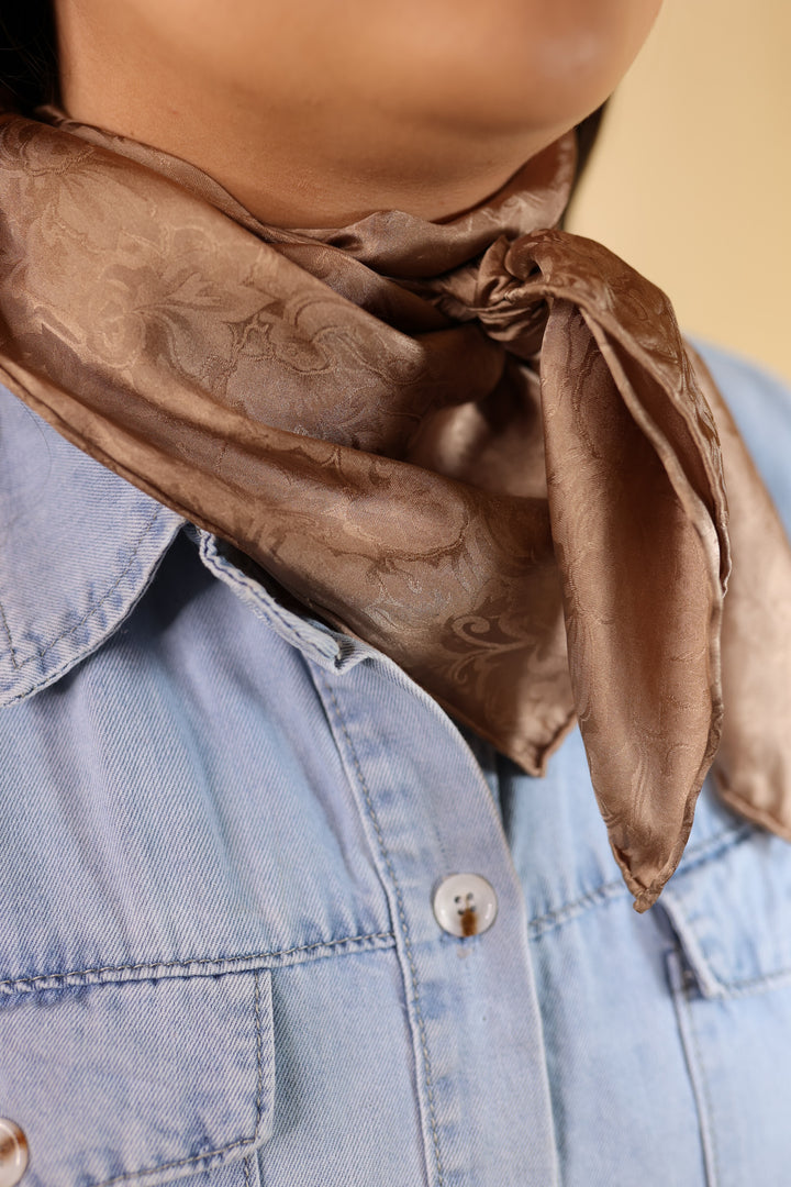 Jacquard Wild Rag in Rootbeer - Giddy Up Glamour Boutique