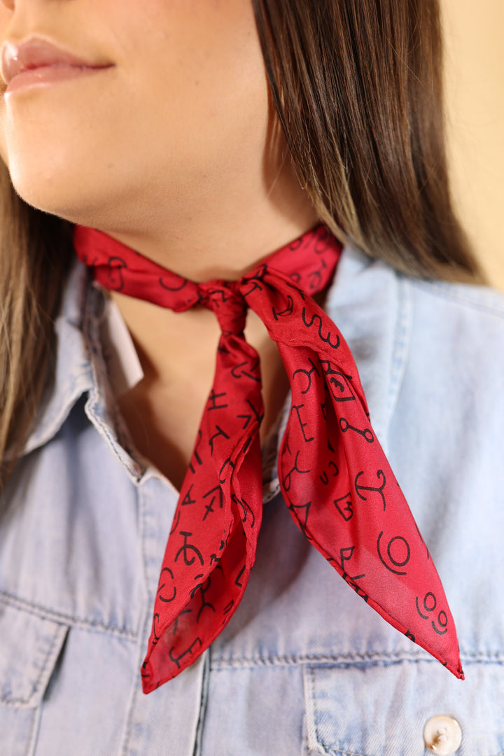 Mini Branded Wild Rag in Red - Giddy Up Glamour Boutique