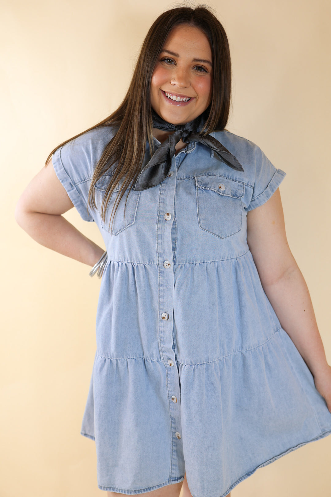 Mini Jacquard Wild Rag in Charcoal - Giddy Up Glamour Boutique