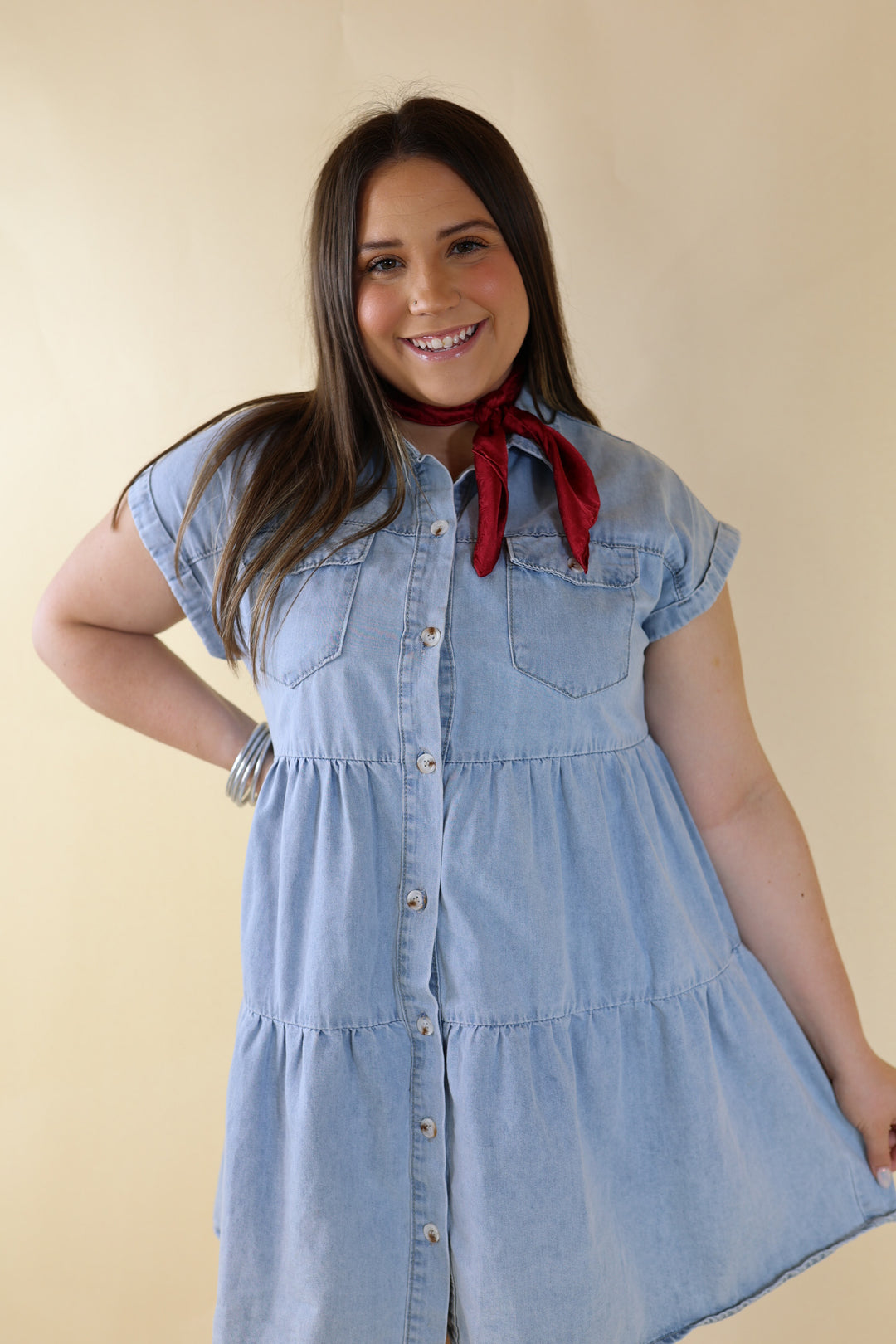 Mini Jacquard Wild Rag in Red - Giddy Up Glamour Boutique