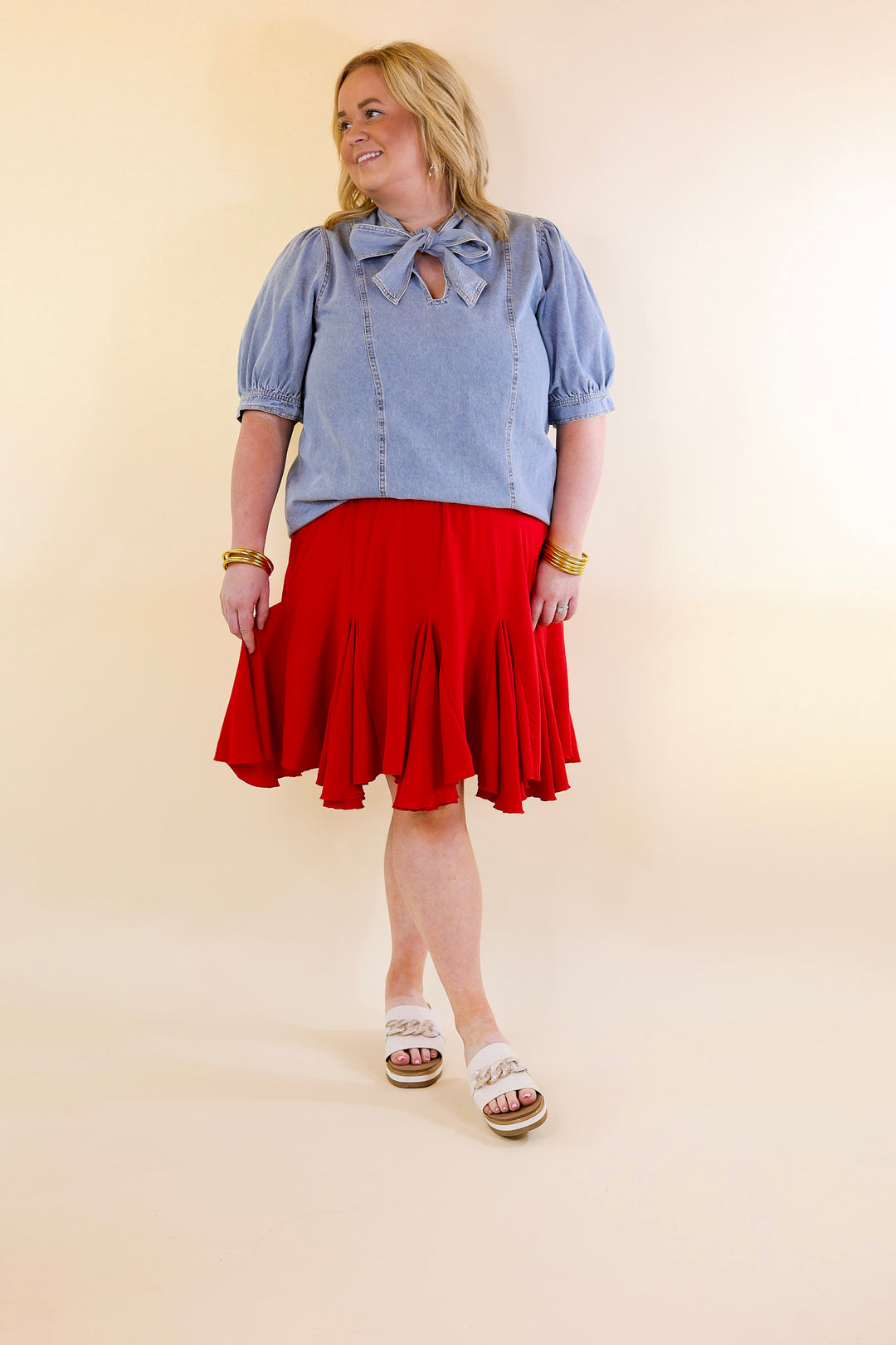 Flight Ruffle Red Ruffle Mini Skirt – Giddy Up Glamour Boutique