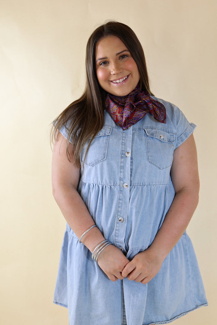 Frontier Calico Wild Rag in Wine and Navy - Giddy Up Glamour Boutique