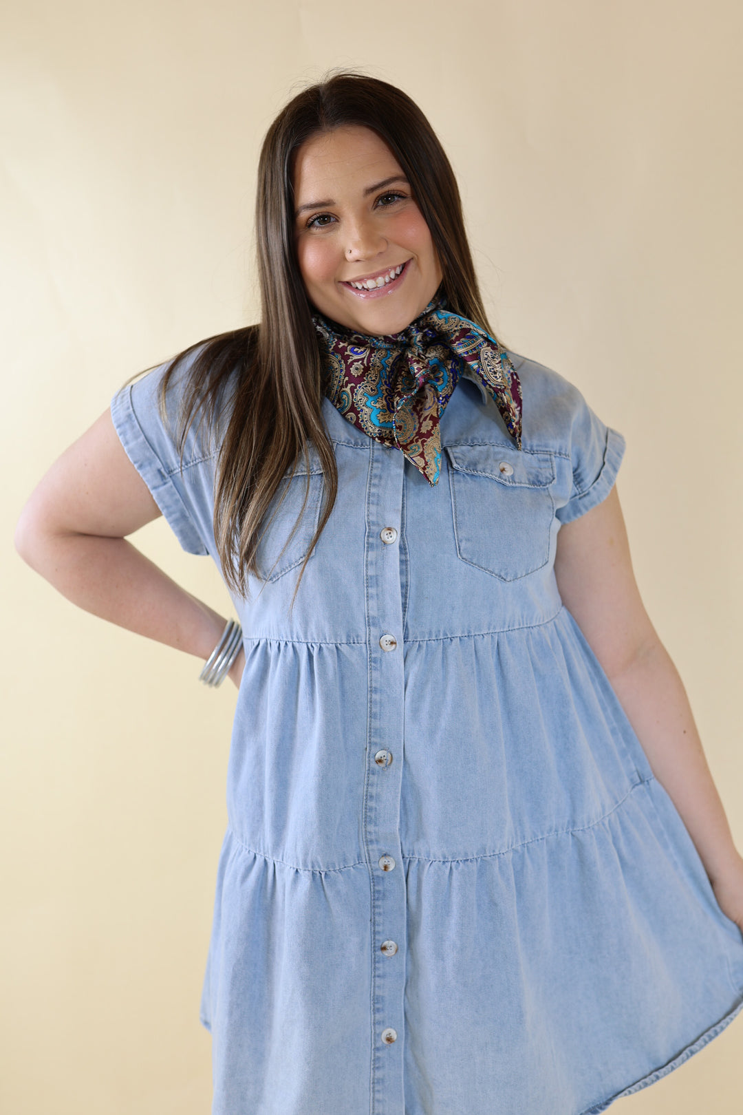 Paisley Wild Rag in Red and Gold - Giddy Up Glamour Boutique