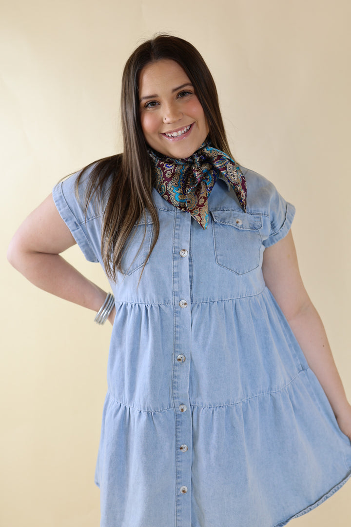 Paisley Wild Rag in Red and Gold - Giddy Up Glamour Boutique