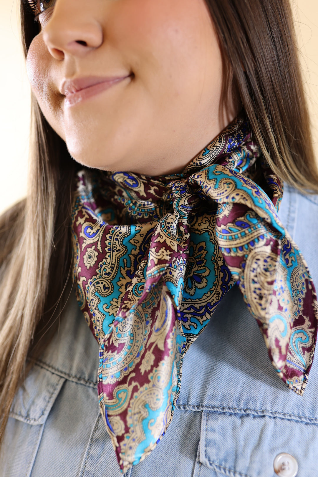 Paisley Wild Rag in Red and Gold - Giddy Up Glamour Boutique