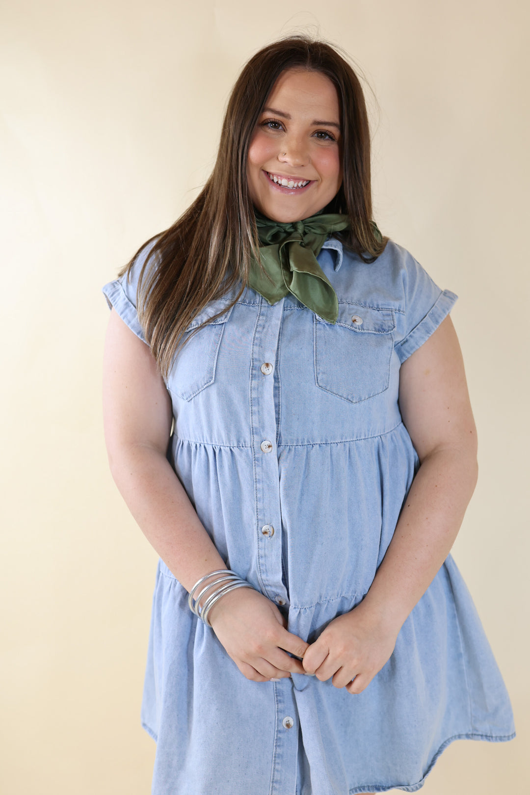 Solid Wild Rag in Sage Green - Giddy Up Glamour Boutique