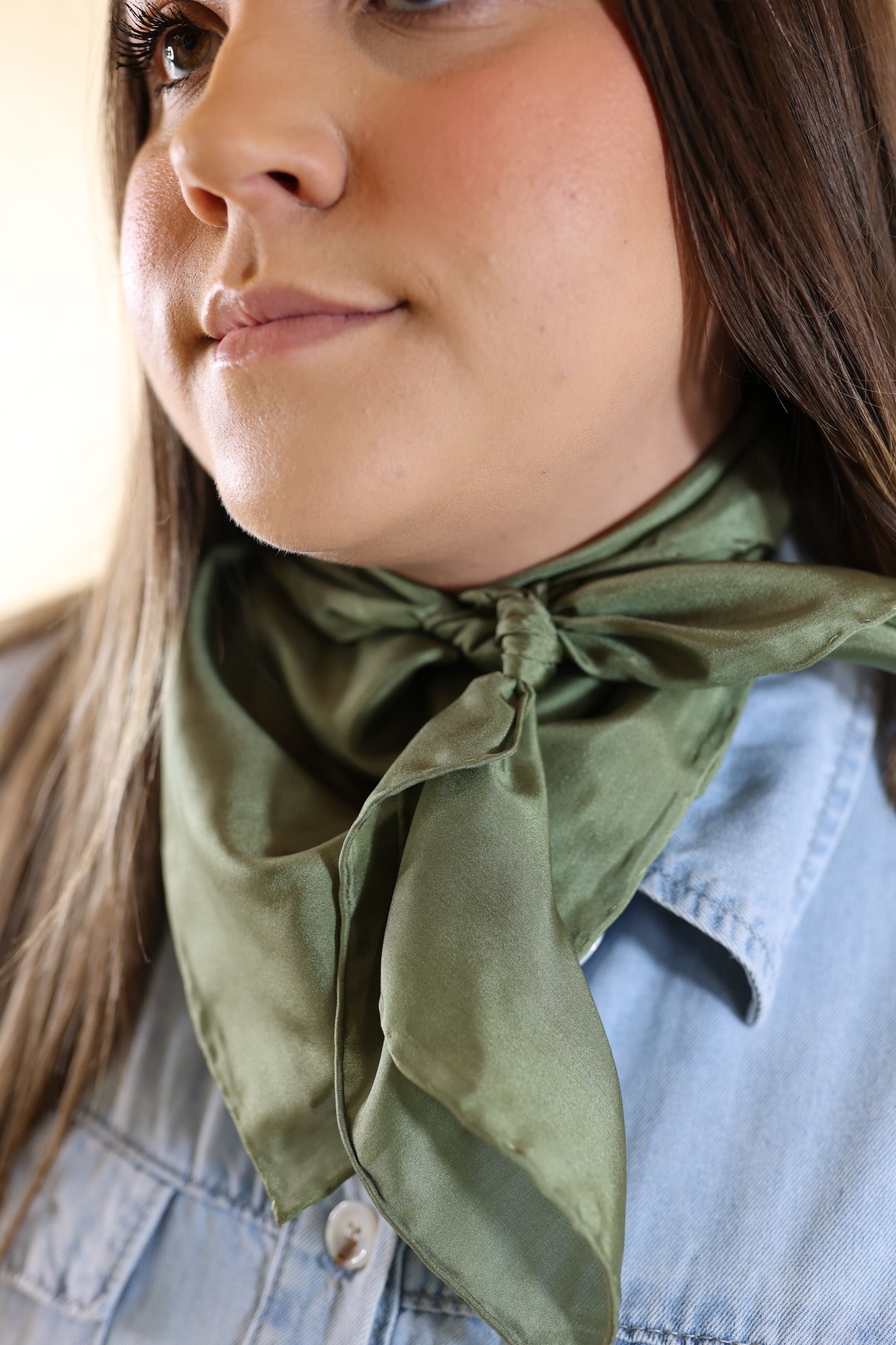 Solid Wild Rag in Sage Green - Giddy Up Glamour Boutique
