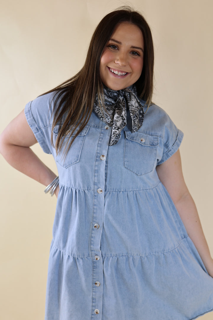 Calico Acanthus Wild Rag in Black and White - Giddy Up Glamour Boutique