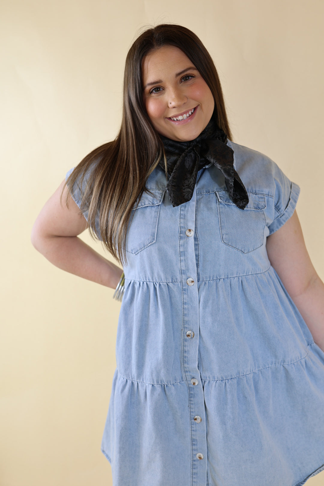 Jacquard Wild Rag in Black - Giddy Up Glamour Boutique