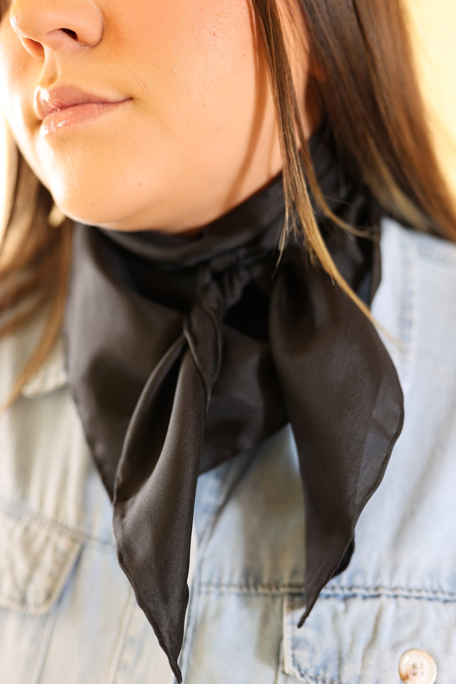 Solid Wild Rag in Black - Giddy Up Glamour Boutique