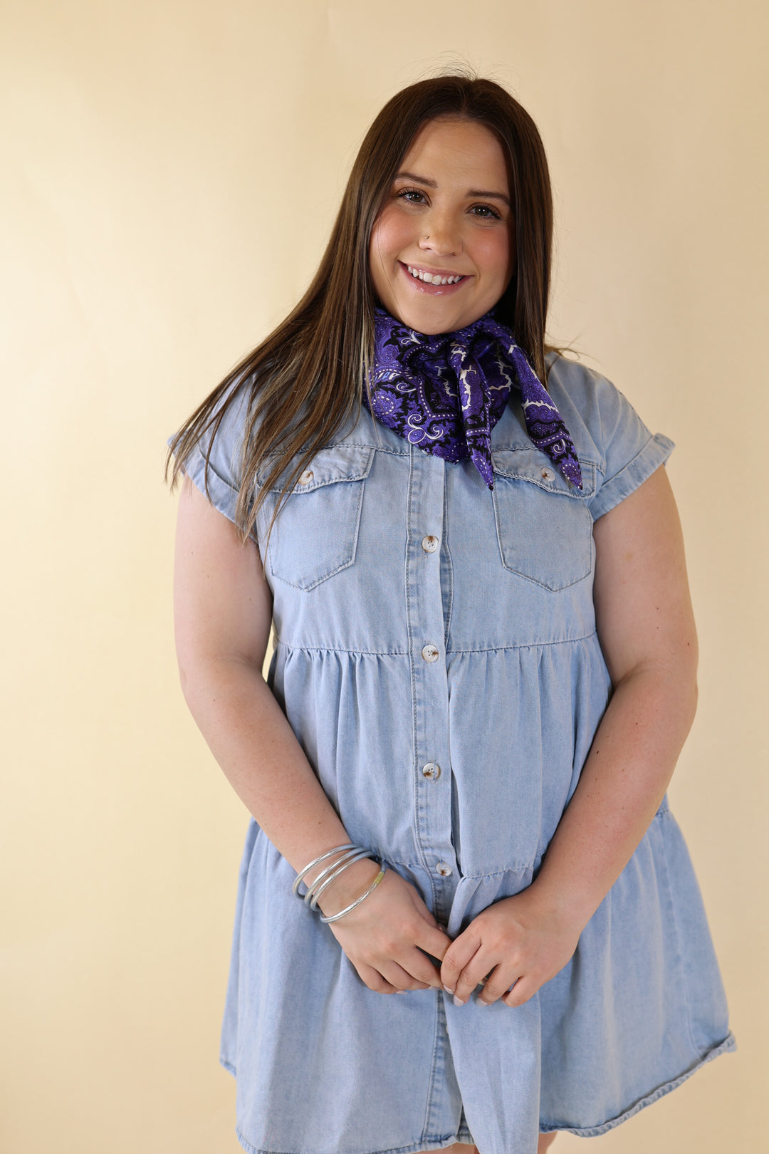 Paisley Wild Rag in Purple and Black - Giddy Up Glamour Boutique