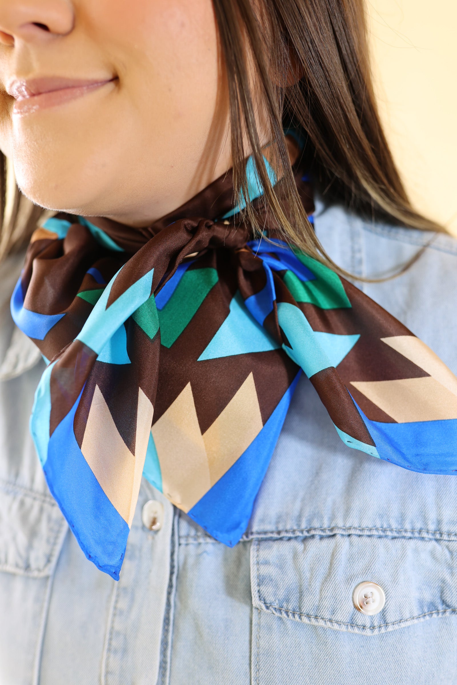 Southwest Wild Rag in Brown and Blue - Giddy Up Glamour Boutique