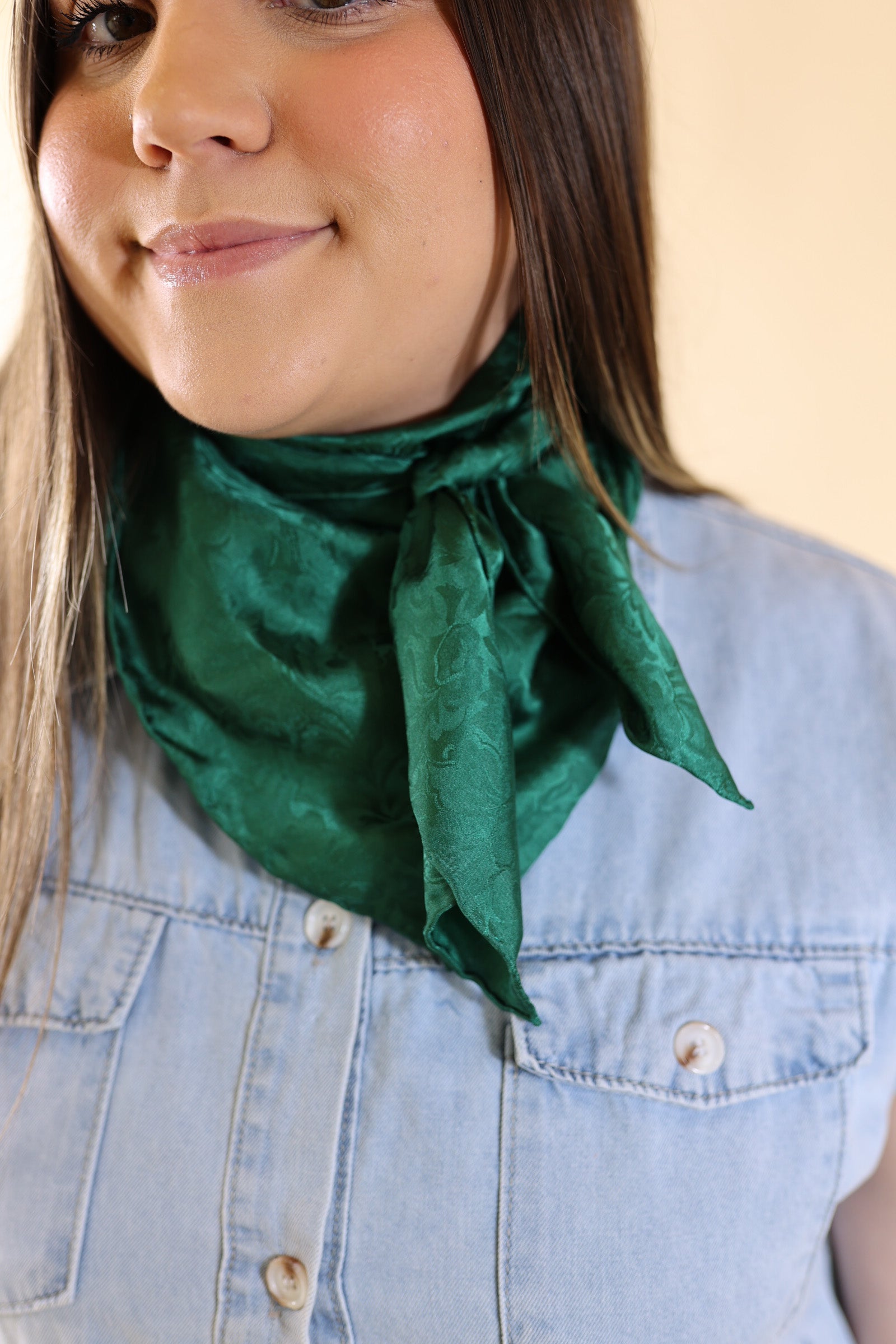 Jacquard Wild Rag in Forest Green - Giddy Up Glamour Boutique