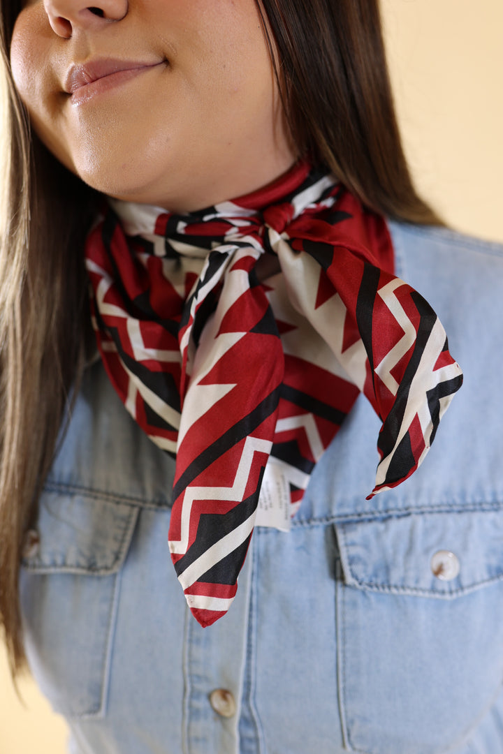 Southwest Wild Rag in Red and Black - Giddy Up Glamour Boutique