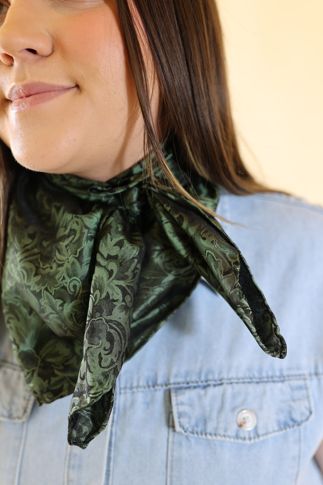 Baroque Wild Rag in Fern Green - Giddy Up Glamour Boutique