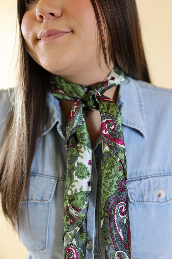 Paisley Wild Rag in Watermelon - Giddy Up Glamour Boutique