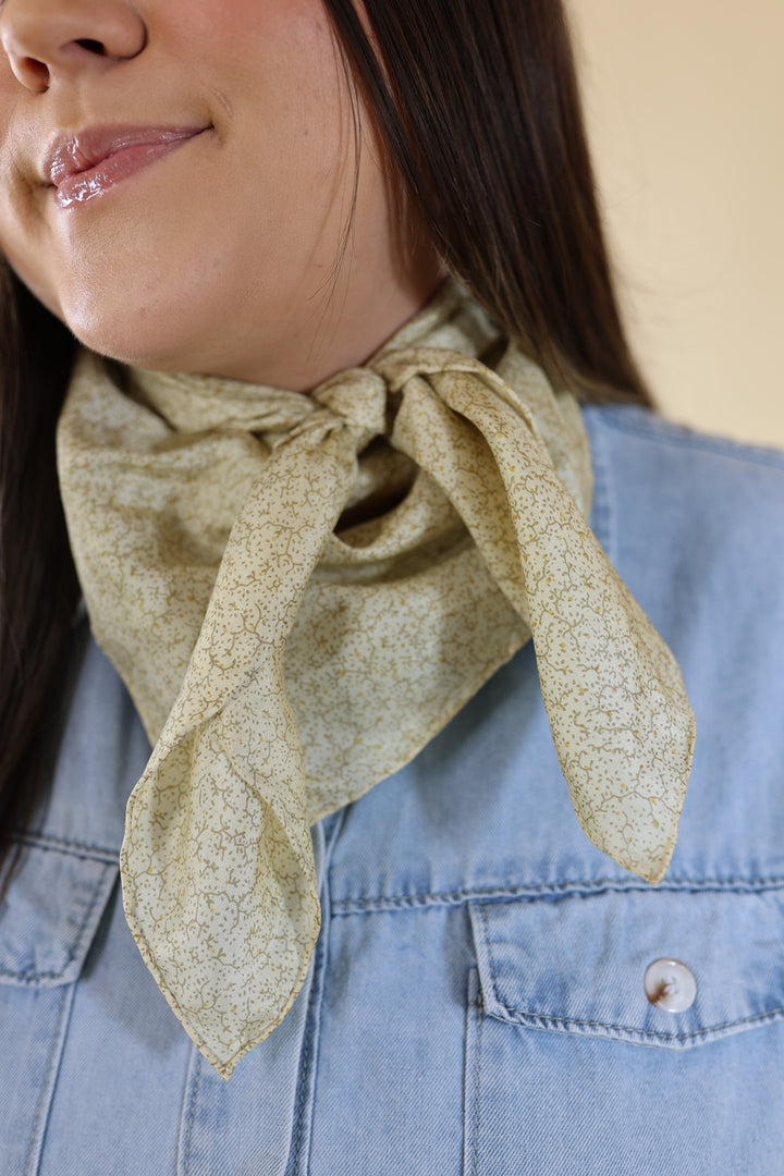 Calico Vine Wild Rag in Beige - Giddy Up Glamour Boutique