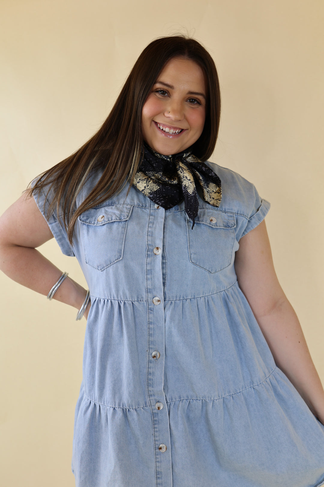 Python Charmeuse Wild Rag in Black - Giddy Up Glamour Boutique