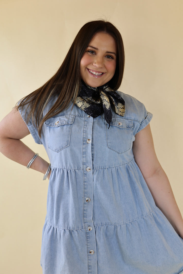 Python Charmeuse Wild Rag in Black - Giddy Up Glamour Boutique