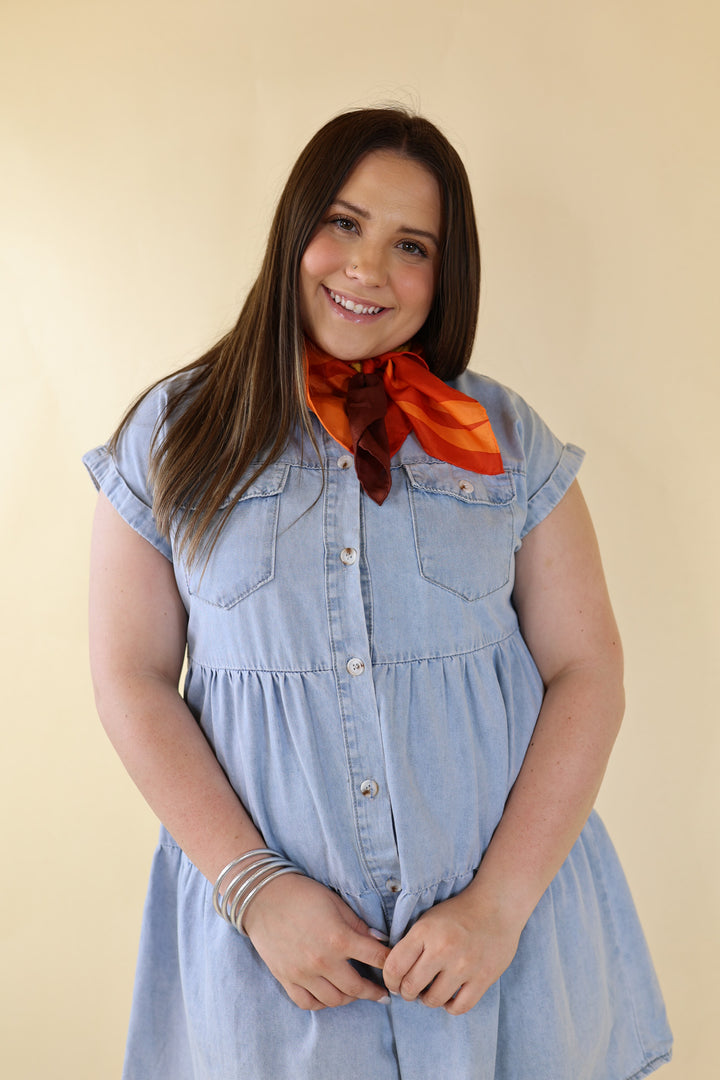 Sunset Cowboy Southwest Wild Rag in Orange - Giddy Up Glamour Boutique