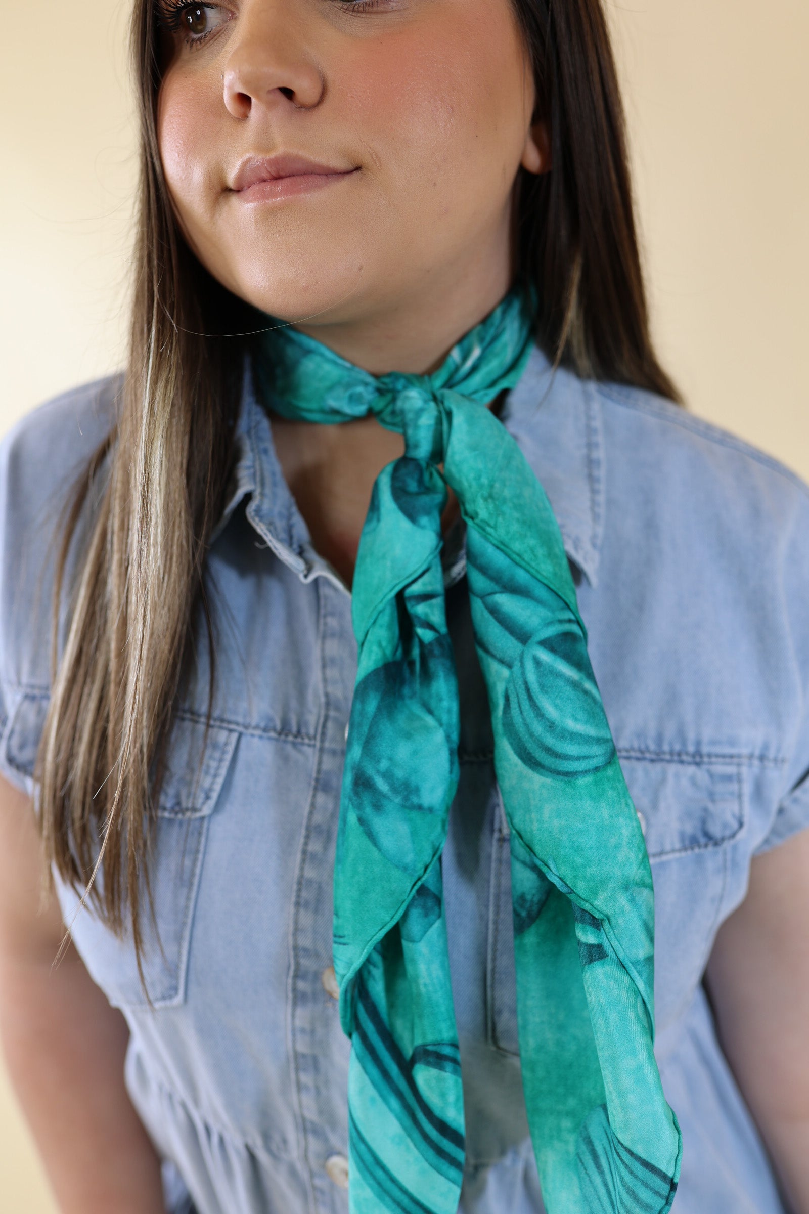 Southwest Cactus Wild Rag in Teal - Giddy Up Glamour Boutique