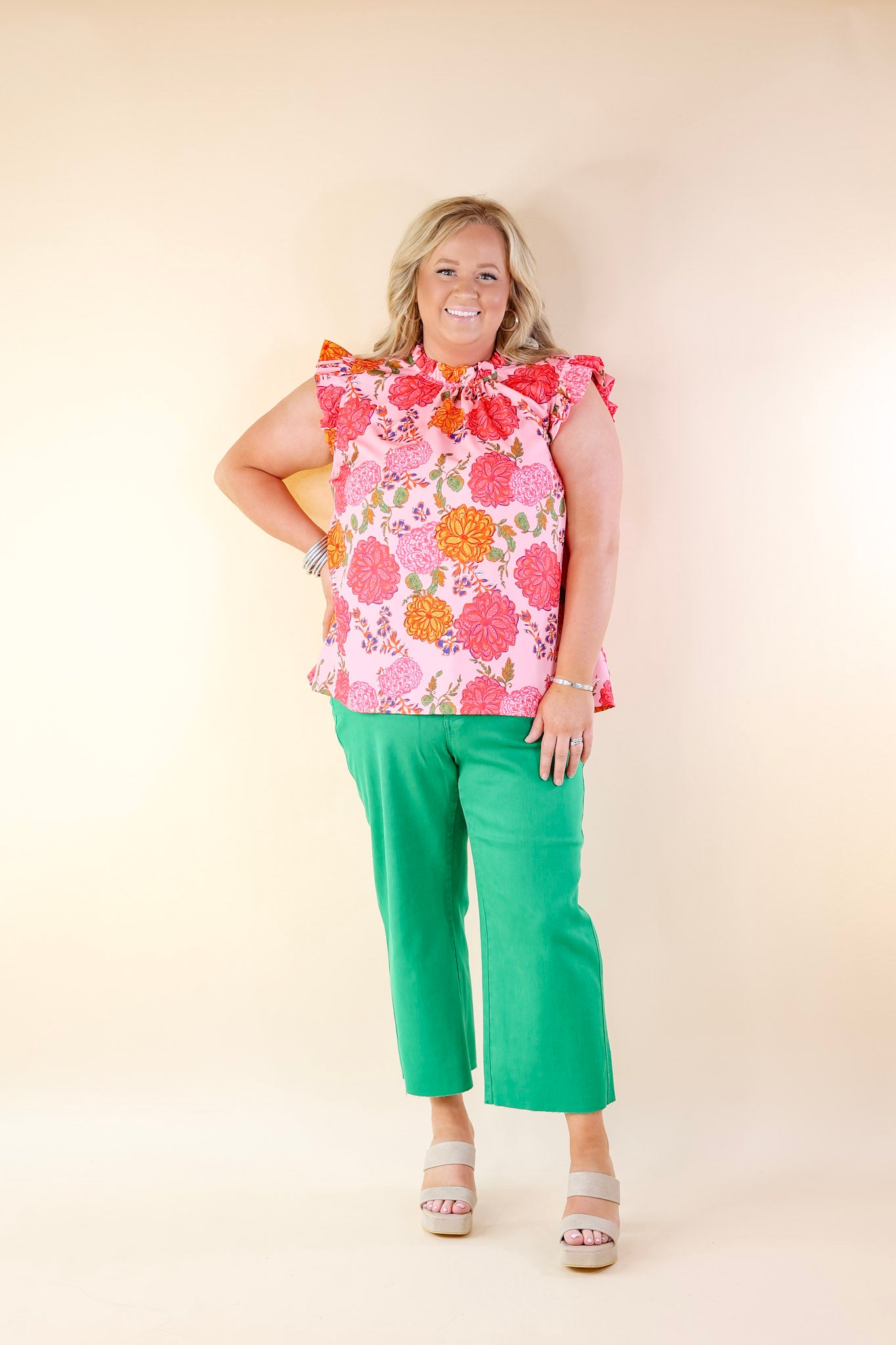 Judy Blue | Sign Me Up Tummy Control Cropped Wide Leg Jeans in Kelly Green - Giddy Up Glamour Boutique