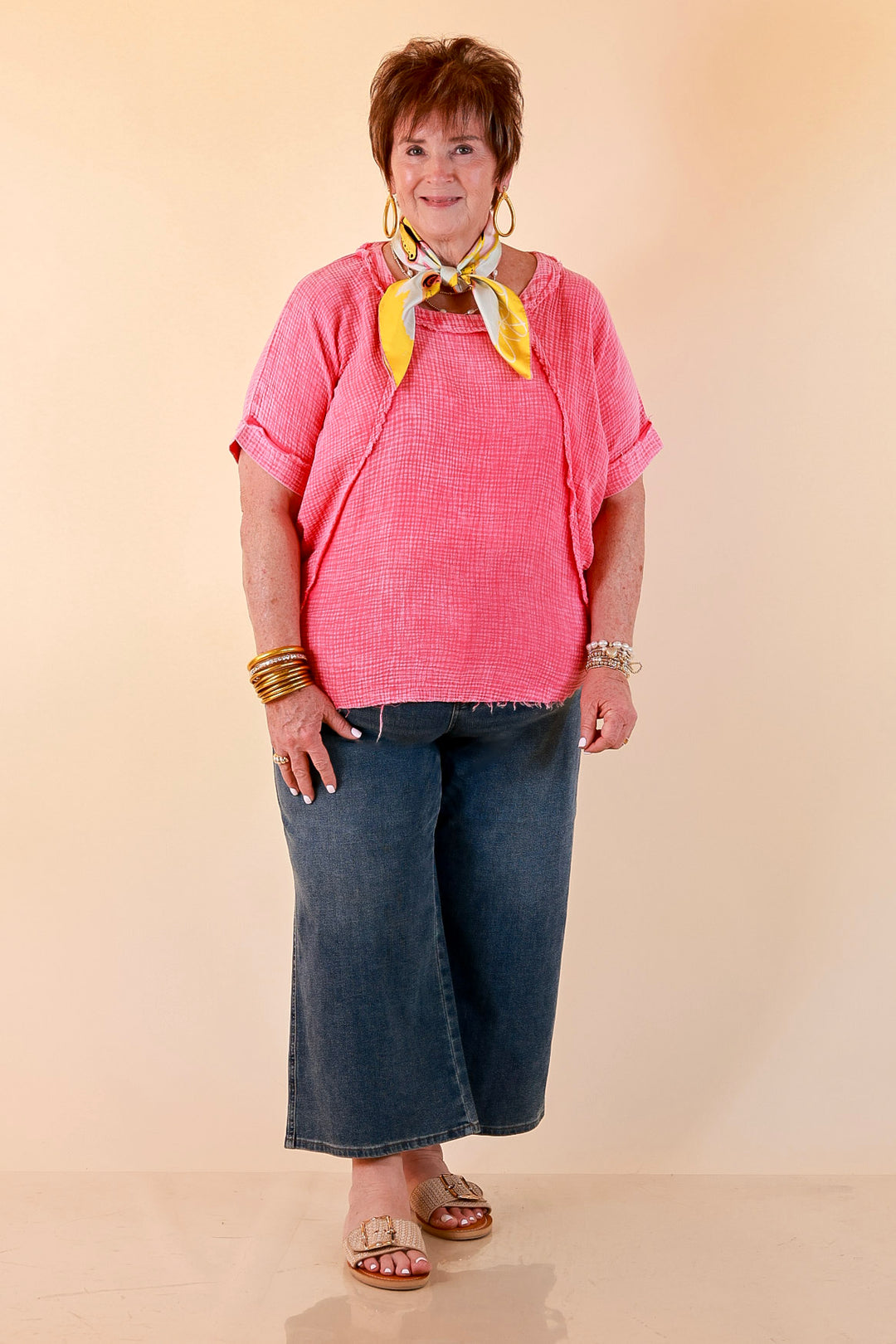 Judy Blue | Everyday Icon Cropped Wide Leg Denim Jeans in Medium Wash