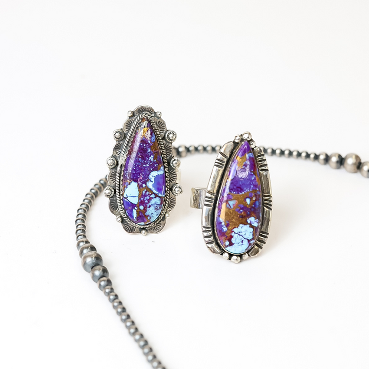 HaDa Collection | Handmade Adjustable Sterling Silver & Purple Mojave Stone