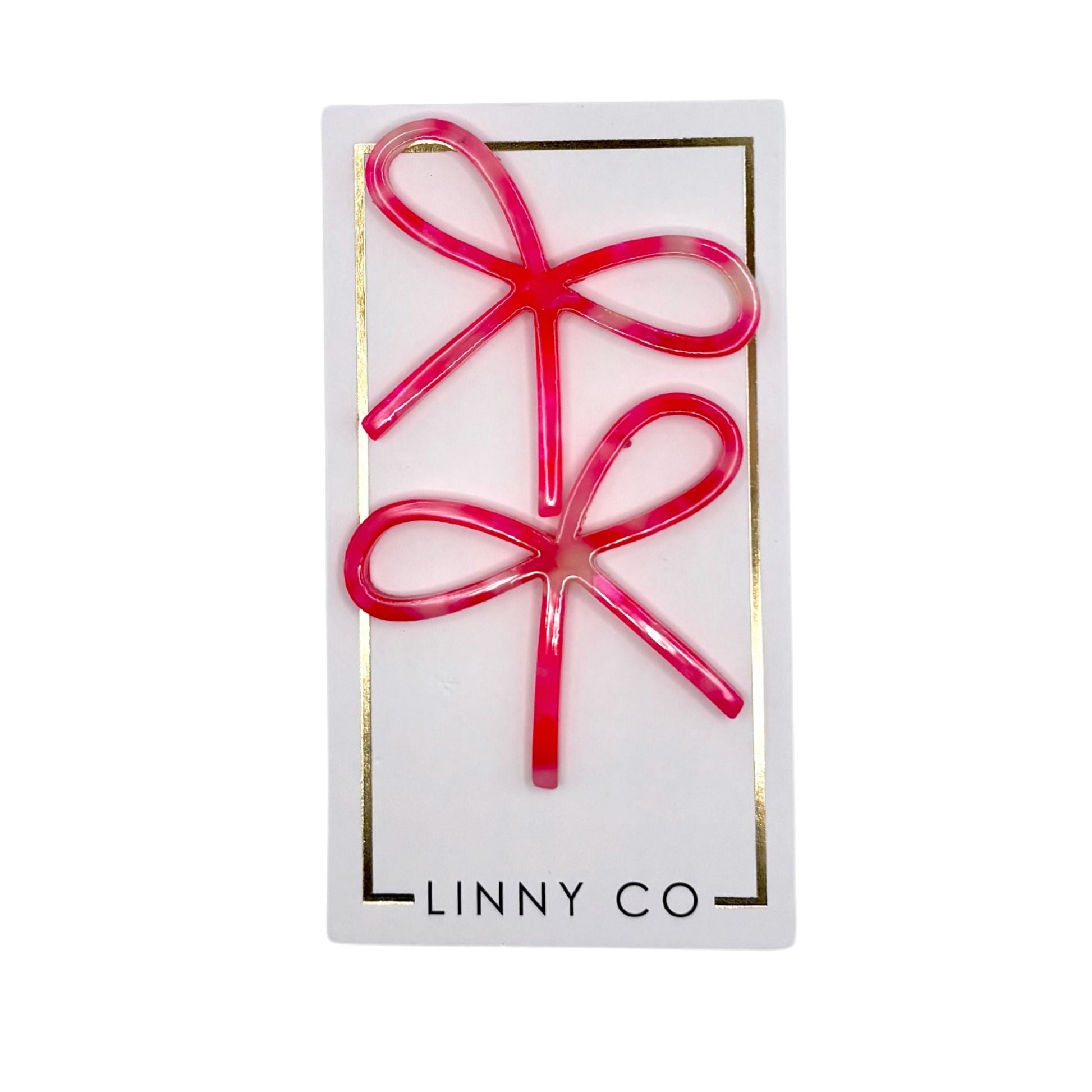 Linny Co | Lola Bow Earrings in Pink Party Punch