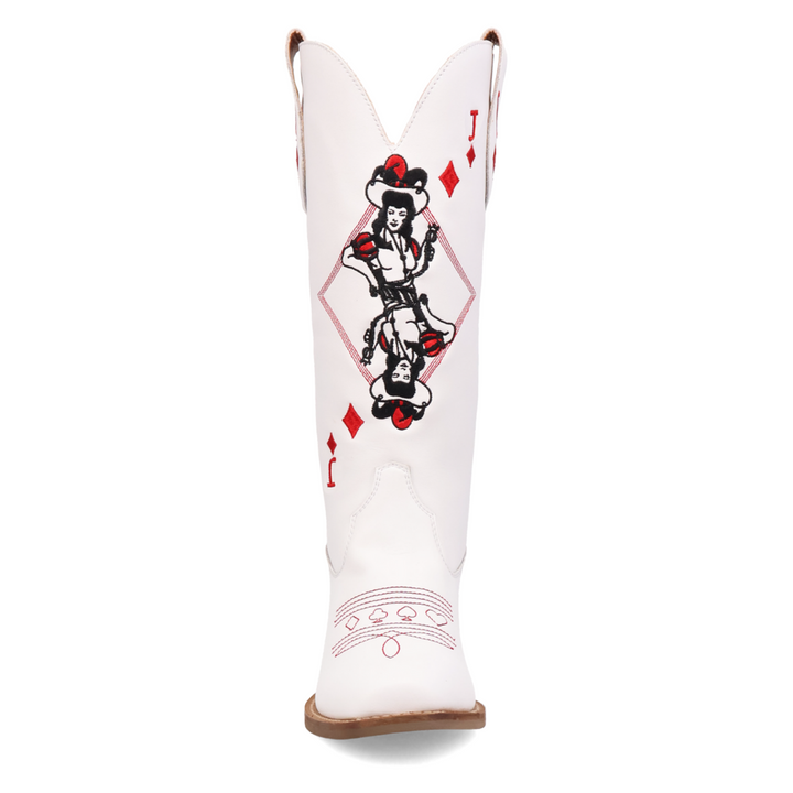 Online Exclusive | Dingo | Jack of Diamonds Leather Boot in White **PREORDER