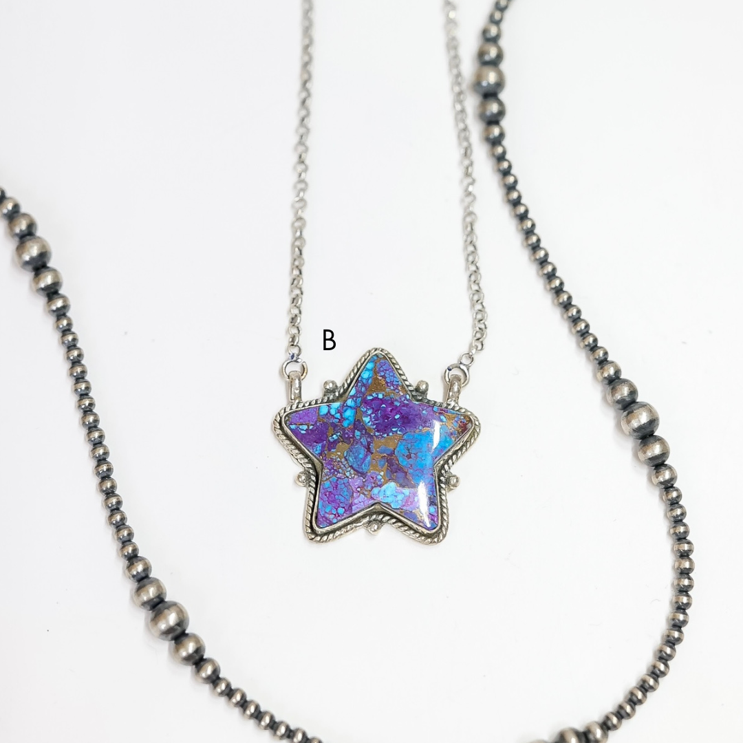 HaDa Collection | Handmade Sterling Silver & Purple Mojave Purple Star Necklace