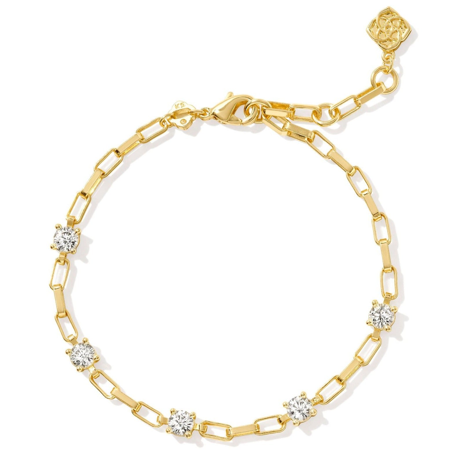 Kendra Scott | Lexi Gold Chain Bracelet in White Crystal